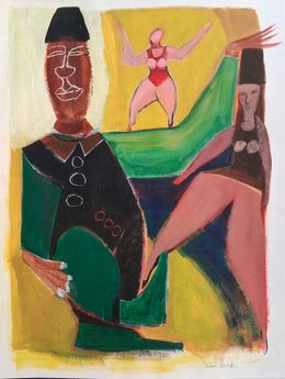 Peinture, Le clown et les danseuses, Sabine Louriac