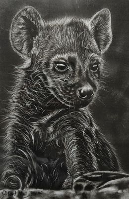 Painting, Hyena Cub, Willard Mujuru