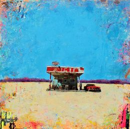 Painting, The gas station #4, Jean-Philippe Berger