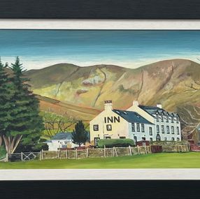 Pintura, Painting of the Wasdale Head Inn in Lake District England, Angela Wakefield