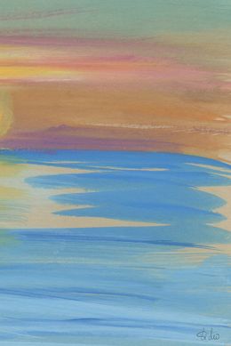 Painting, Fouras n°4 (paysage marin, ciel, mer, coucher de soleil), Sabine Eichler