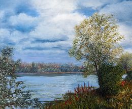 Gemälde, Saule blanc en bord de Loire, Gyslaine Pachet-Micheneau