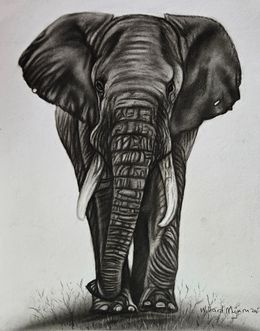 Painting, The Elephant, Willard Mujuru