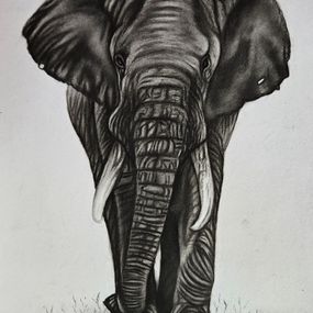 Painting, The Elephant, Willard Mujuru