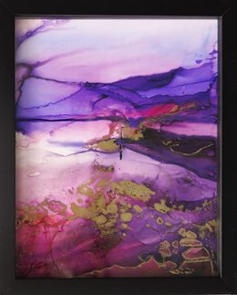 Painting, En Rose et Or - Série Abstraction fluide, Anne Bourget