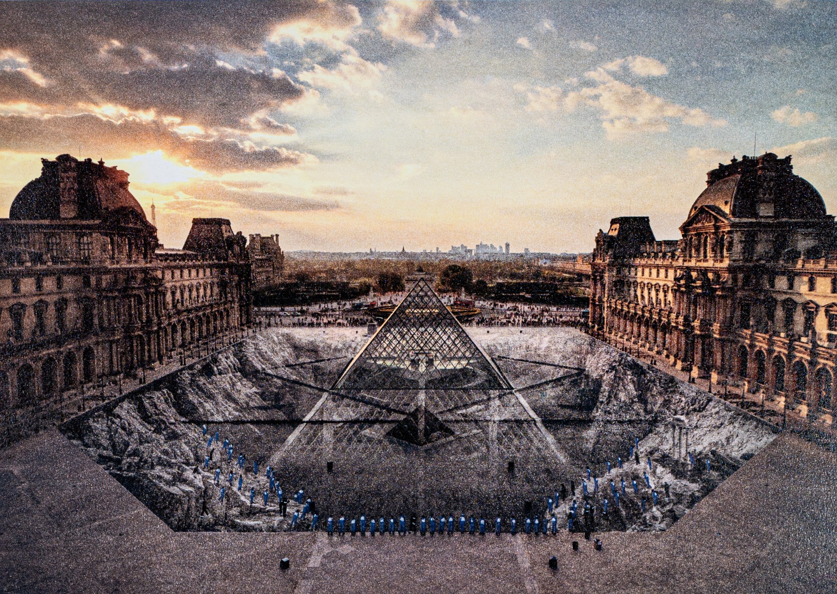 JR, JR au Louvre, 29 Mars 2019, 18h08 © Pyramide, architecte I. M. Pei, musée du Louvre, Paris, France JR, JR au Louvre, 29 Mars 2019, 18h08 © Pyramide, architecte I. M. Pei, musée du Louvre, Paris, France