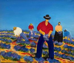 Painting, Coupeurs de lavandes, Claude Balta