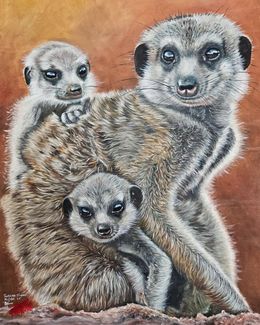 Painting, The Meerkat Family, Tonderai Mujuru
