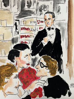 Fine Art Drawings, Diana Vreeland and Saint Laurent at the Opium Party. From the Art, Culture & Society series, Manuel Santelices