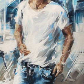 Painting, Blanc Turquoise, Murielle Vanhove