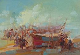 Painting, Harbor, Vahe Yeremyan