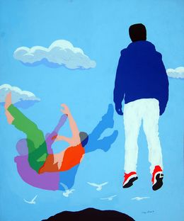 Peinture, Ariwo Oja - Minimalism abstract figurative artwork, Orioye Samuel