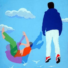 Peinture, Ariwo Oja - Minimalism abstract figurative artwork, Orioye Samuel