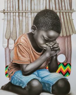 Painting, The Prayer, Willard Mujuru