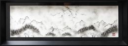 Painting, Cordillère blanche - Nature Monochrome, Art Japonais, Noriko Betito (Kokoroart création)