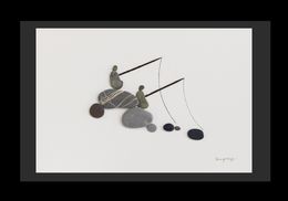 Peinture, Du temps bien dépensé - Scène de pêche stylisée, Louiza Nazef