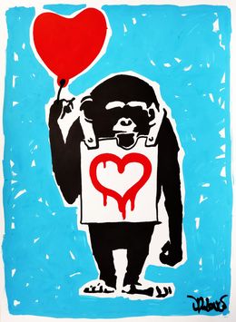 Gemälde, Love monkey (a tribute to Banksy), Dr. Love