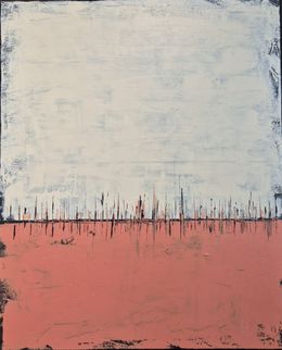 Painting, Fréquences ocre diptyque, Réjane LeChat