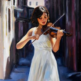 Painting, The violin player, Serghei Ghetiu