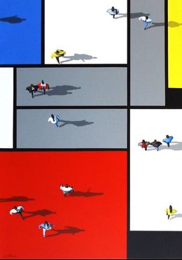 Painting, Mondrian city, Alicja Ressa