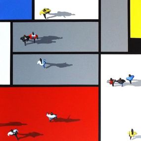 Painting, Mondrian city, Alicja Ressa
