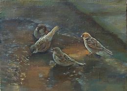 Painting, Morning Bath, Kamsar Ohanyan