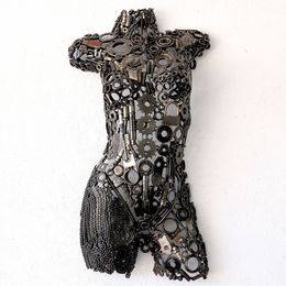 Sculpture, Buste Femme Métal Recyclé, Omar Aoufia