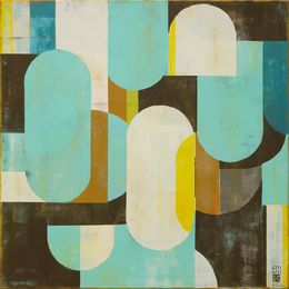 Painting, Traffic Turquoise and Brown, Ronald Hunter