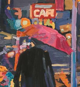 Painting, The red umbrella painting, Dr. Michelle Cox