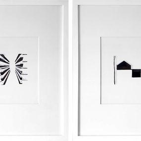 Sculpture, Diptych: Imprints / I Am Yourself: Wood and House. Art wall installation, Casey Waterman