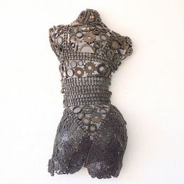 Sculpture, Buste Femme Métal Recyclé, Omar Aoufia