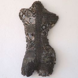Sculpture, Buste Femme Métal Recyclé, Omar Aoufia