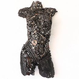 Sculpture, Buste Femme Métal Recyclé, Omar Aoufia