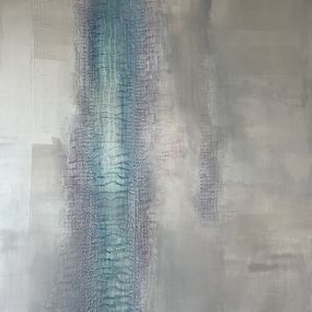 Painting, Silver Holographic Crocodile Texture, Indie Ru