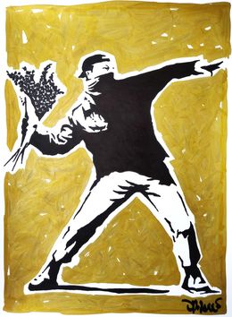 Pintura, Gold rebel (a trib. to Banksy), Dr. Love