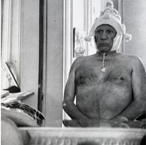 Photographie, Pablo Picasso wearing a cap, André Villers