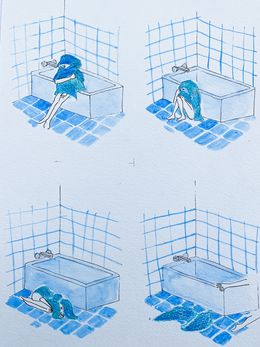 Peinture, Sortie de bain en 4 mouvements, tempo largo, Gabrielle Rul