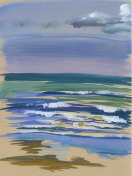 Pintura, Île d'Oléron (paysage marin, ciel, nuages, mer, océan, vagues, plage), Sabine Eichler