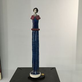 Escultura, Femme Art Déco à la robe bleue, Atelier Piquifou