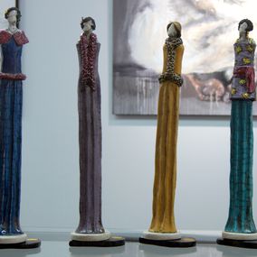 Atelier Piquifou, Femme Art Déco à la robe bleue Atelier Piquifou, Femme Art Déco à la robe bleue