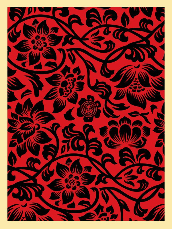 Shepard Fairey (Obey), Floral Takeover 2017 (RedBlack) Shepard Fairey (Obey), Floral Takeover 2017 (RedBlack)