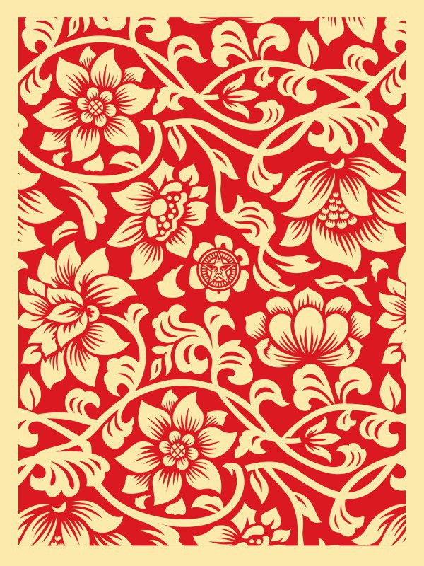 Shepard Fairey (Obey), Floral Takeover (CreamRed) Shepard Fairey (Obey), Floral Takeover (CreamRed)