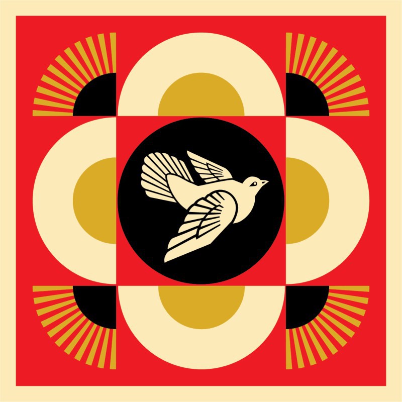 Shepard Fairey (Obey), Dove Geometric Rouge Shepard Fairey (Obey), Dove Geometric Rouge
