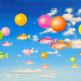 Painting, Comme un poisson dans l'air, Paule Bernard Roussel