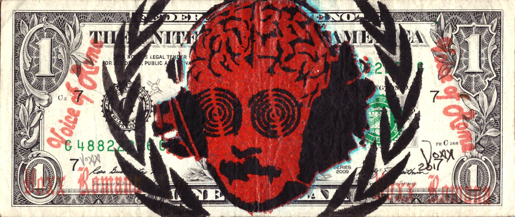 Voxx Romana, Einstein, The Voice of Rome - Dollar Banknote Voxx Romana, Einstein, The Voice of Rome - Dollar Banknote