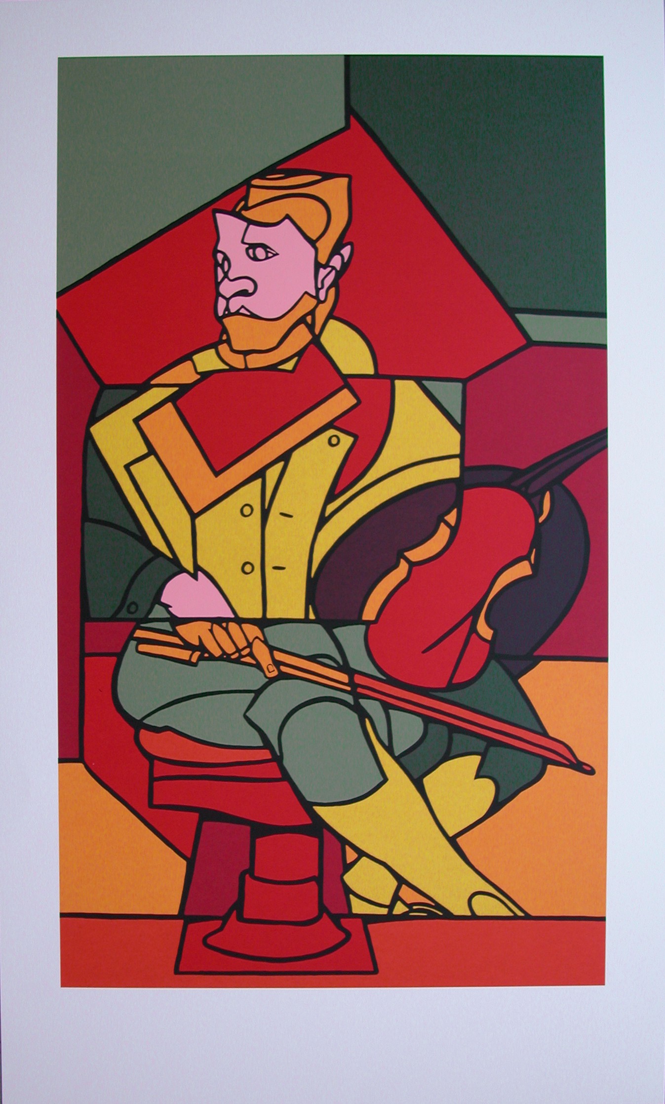 Valerio Adami, Le Musicien, sérigraphie originale de Adami Valerio Adami, Le Musicien, sérigraphie originale de Adami