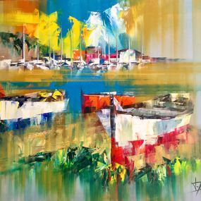 Peinture, Trois barques à la mer, Josep Teixido