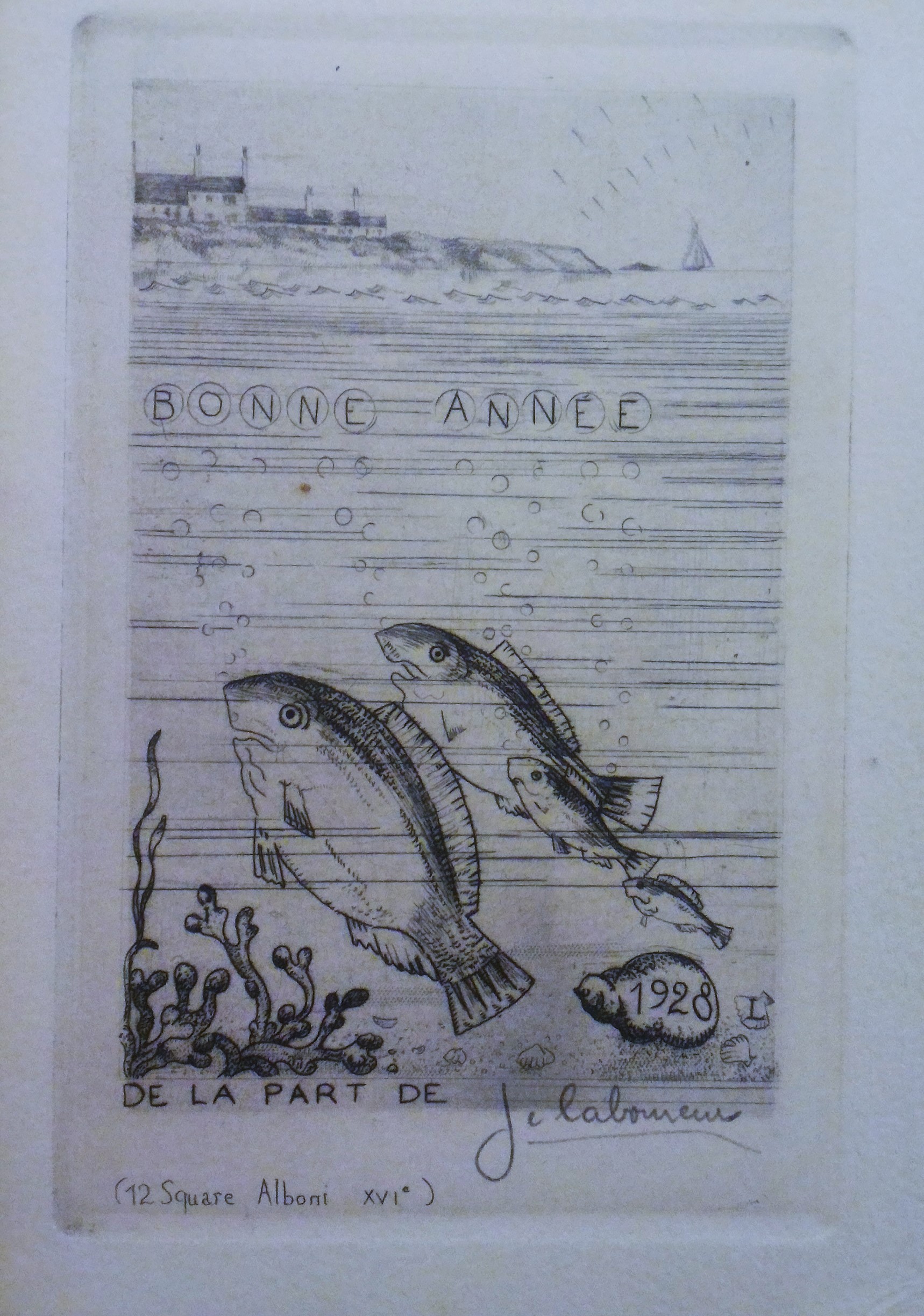 Jean-Emile Laboureur, Marine aux quatre poissons Jean-Emile Laboureur, Marine aux quatre poissons