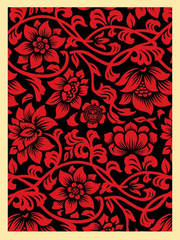 Shepard Fairey (Obey), Floral Takeover (RedBlack) Shepard Fairey (Obey), Floral Takeover (RedBlack)