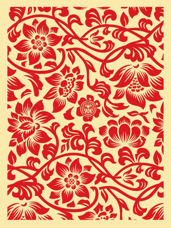 Shepard Fairey (Obey), Floral Takeover 2017 (RedCream) Shepard Fairey (Obey), Floral Takeover 2017 (RedCream)